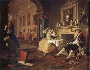 William Hogarth shortly after the wedding oil painting on canvas